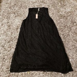 Pink Blush Black Lace Maternity Dress (NWT)